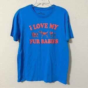 I Love My Fur Babies T-Shirt Blue Short Sleeve Dog Graphic Dog Lover PetParent